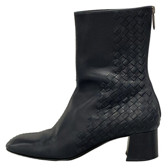 BOTTEGA VENETA Black Leather Women's Boots 233-081325